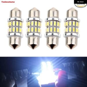 4個孤独な生活 360 度自動車車 LED 電球 フェストゥーン 24SMD 3014 31MM 36MM 39MM 41MM クリスタルドームライト