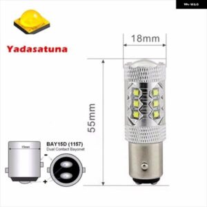 2 X 80W 1157 BAY15D スーパーブライト CREE チップ LED 電球 - 車 DRL フォグブレーキライト用ウィンカーテールランプ - ホワイト