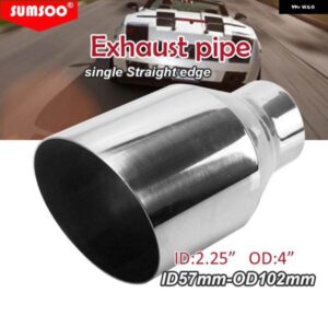1ピース ステンレス 排気チップストレートエッジ傾斜インレット 60MM -102MM アウトレット パイプ