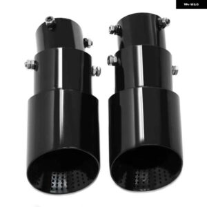 1個 1.77-2.55インチ 4.5 CM-6.5 CM インレット排気ヒントボルトオンデザインマットブラックステンレス 排気テール パイプ ヒント