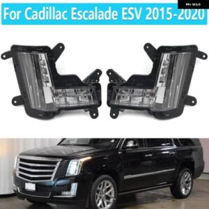 フォグライト クラッシュ ブレーキ付き キャデラック エスカレード ESV 2015-2020 デイタイム ランニングライト LED ウィンカーライト DRL ランプ付き