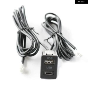 ダッシュ マウント USB+TYPE-Cポート パネル インターフェース 延長 ケーブル アダプター ダッシュボード 車両ナビゲーション USB ソケット
