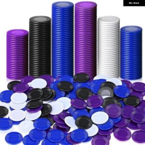 400ピース プラスチック ポーカーチップ ゲームチップ 4色 カウンターカード ゲームプレイ用 カウンティングビンゴゲームチップカード 2
