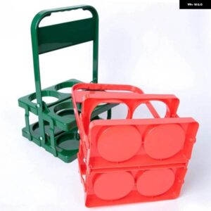 4穴 折りたたみ プラスチック 飲料 キャリア ハンドル付きドリンク ホルダー ポータブルドリンク ホルダー