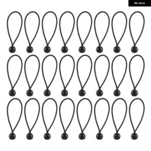 ボール付きバンジーコード 50個 弾性タイ バンジートグルタイ マーキー テントバナー 旗ポール タープ用 ブラック