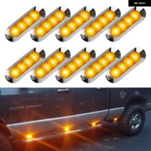 10X アンバー LED トレーラー トラック サイド マーカー ライト 4LED クリアランス RV キャンピングカー 12V-24V