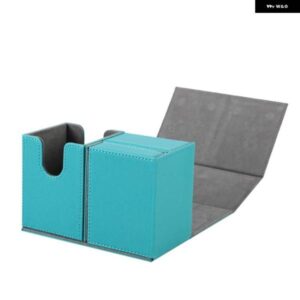 カードデッキ ボックス フリップダイストレイ付きプレミアムカード ボックス スポーツゲームカード用カードデッキケース 収納 ボックス ペトロールブルー