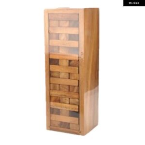 ウッドタンブリングタワーゲーム - パーティーゲーム 大人や家族向けの屋外ゲーム クラシックなスタッキングブロックゲームに最適 L