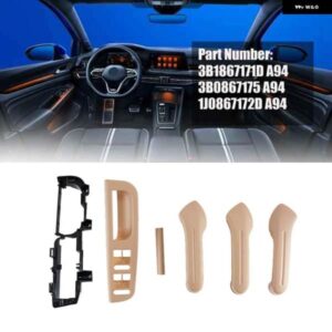 6ピース ベージュインサイド ドアハンドル カバー グラブ ベゼル トリム パネル 3B1867171E VW MK4 ジェッタ ゴルフ 1J0867172D 3B0867175