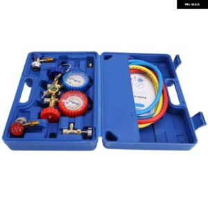 AC ゲージ R134A R12 R22 R502 3 ウェイ自動車 AC ゲージアンチショックゲージホースカプラー アダプター 穿刺タップフロンキット