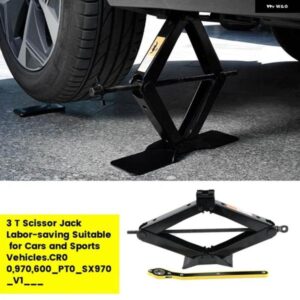 3T ジャック レンチ付き クランクリフタージャック タイヤチェンジャー付き シザーリフトツール クランクリフター SUV/MPV 最大高さ 100-430MM