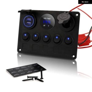 車ボート 5 ギャング スイッチ パネル USB ソケット パネル 12V 5+3 パネル ボートヨットキャラバン トラック