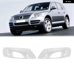 1ペア フロント ヘッドライト レンズ カバー ランプシェード VW トゥアレグ 37773 ヘッドランプ クリア交換シェル
