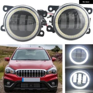 スズキ 2 車左 + 右 LED フォグライト エンジェルアイ SX4 S-クロス第 2世代改築 2016-21