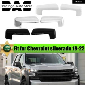 シボレー 1ペア サイドバックミラー カバー ハウジング シルバラード GMC シエラ 1500 2019-2022 クロームサイド ウイングドア