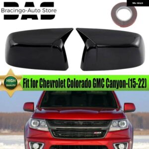 シボレー 1ペア コロラド GMC キャニオン 2014-2022 バックミラー カバー シェルグロスブラックサイド ウイング ミラー キャップカ