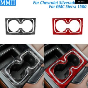 シボレー シルバラード GMC シエラ 2014-2018 カーボンウォーターカップ ホルダー パネル カバー トリム カー インテリア アクセサ