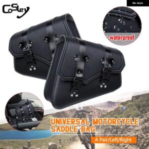 スズキ 汎用 PU レザー オートバイ サドルバッグ サイド ツールバッグ キャリア サドルバッグ ポーチブラック ホンダ / / カワサキ /