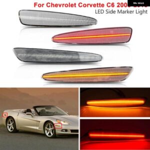 シボレー 4個 LED サイド マーカーライト フロント リア インジケーター ランプ コルベット C6 2005-2013