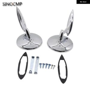 2個 ラウンド型外側バックミラー リブ付きベース 654394765672 シボレー シェベル インパラ ノヴァ 1963-1965 自動車プロフェッショナルパーツ
