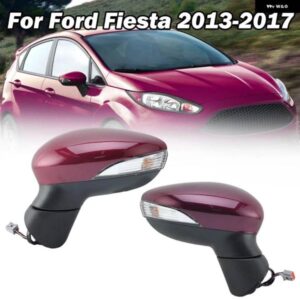 6ピンサイドミラー アセンブリ フォード フィエスタ MK7 2013-2017 パープル マゼンタ レッド ヒーター付き手動 折りたたみ ドアミラー カーアクセサリー