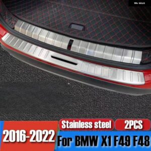 カーアクセサリー BMW X1 F49 F48 2016-2022 リア バンパー プロテクター シル トランク リアガード トレッドプレート カバー トリム