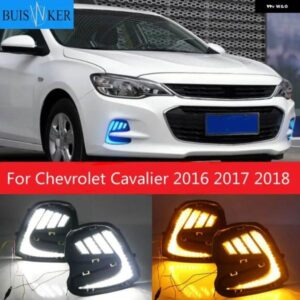 2個 LED DRL シボレー キャバリエ 2016 2017 2018 デイタイム ランニングライト ウィンカー フォグランプ カバー