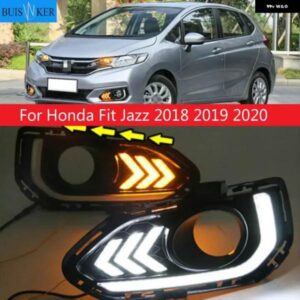 2個 LED デイタイム ランニングライト ホンダ ジャズ 2018 2019 2020 カーアクセサリー 防水 12V DRL LED フォグランプ デコレーション