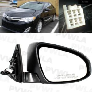 トヨタ カムリ 2012 2013 2014 右側 3ピン ブラック塗装 リアミラー アセンブリ TO1321275