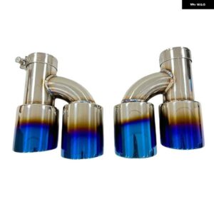 カーパーツマフラー ステンレス 電気メッキブルー改良H型4 アウトレット テール パイプ マフラー大口径テールノズル