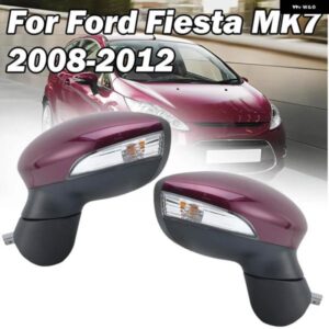6ワイヤーサイドバックミラー アセンブリ フォード フィエスタMK7 2008-2012エレクトリックバイオレットマゼンタレッドサイドドアミラー カーアクセサリー