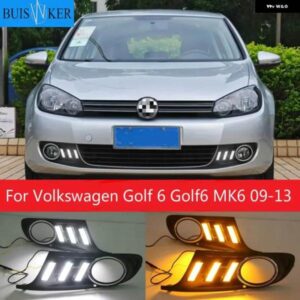 2PCS デイタイム ランニングライト フォルクスワーゲン ゴルフ 6 ゴルフ 6 MK6 09-13 LED インジケーター ライトDRL バンパー フロント フォグランプ