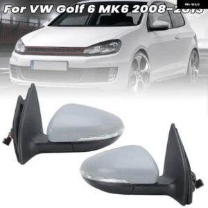 6ピンサイドドアミラー アセンブリ フォルクスワーゲン ゴルフ 6 MK6 2008 2009 2010-2013プライマー マニュアル 折りたたみ 式ウィングミラー