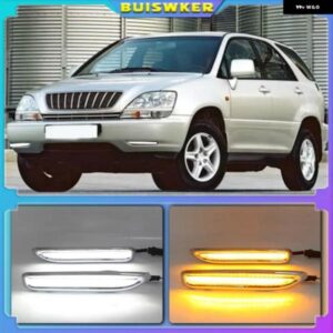 2個 LED デイタイム ランニングライト レクサス RX300 RX330 RX350 1998-03 DRL フォグランプ デコレーション