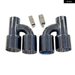 カーパーツマフラー ステンレス 電気メッキ黒改良H型4 アウトレット テール パイプ マフラー