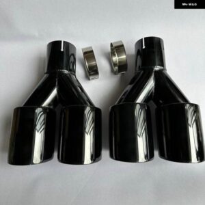 カーパーツマフラー 1本 ステンレス 電気メッキ ブラック テールスロートマフラー Y字型 デュアル アウトレット 大口径