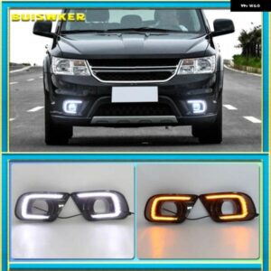2個 LED 車用 デイタイム ランニングライト フォグランプ ホールウィンカー DRL ダッジ ジャーニー フィアット フリーモント 2014-16