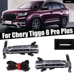 605000508AA CHERY TIGGO 8 PRO PLUS フロント バンパー LED フォグランプ デイタイム ランニングライト シグナルランプ 自動車 外装 アクセサリー