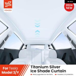 テスラ モデル3 Y 2021-2024 アップグレード アイスクロスバックルサンシェード ガラスルーフサンシェード フロントリア サンルーフ スカイライト