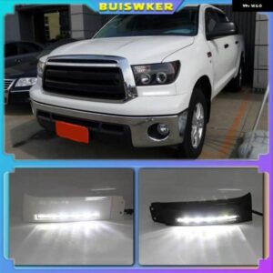 1セット 車用フロント バンパー ライト トヨタ タンドラ 2007-13 12V LED デイタイム ランニングライト DRL フォグランプ