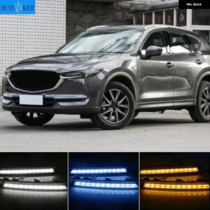 マツダ CX-5 CX 5 2017 2018 12V LED DRL デイタイム ランニングライト フォグランプ デコレーション 流れるウィンカー スタイル リレー付き 2個