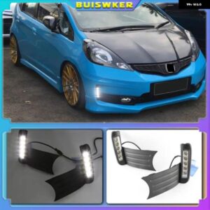 ホンダ ジャズ スポーツ RS 2011 2012 2013 防水 車 DRL ドライビング LED デイタイム ランニング ライト フォグランプ カバー 2個