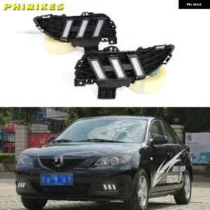 マツダ 3 アクセラ 2006-2009 LED デイタイム ランニングライト 流れるウィンカーリレー ABS 12V DRL フォグランプ デコレーション