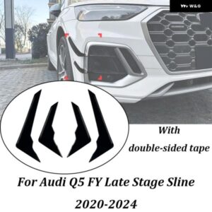アウディ Q5 FY フェイスリフト S-LINE 2020-2024 フロント バンパー エアベント 車 外装 デカール オートウィンド ディフレクター ステッカー