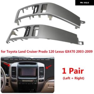 1ペア 車用 エアコン 吹き出し口 フレーム A/C 通気口 プレート パネル トヨタ ランドクルーザー プラド 120 レクサス GX470 2003-2007 - 09