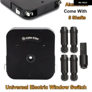 アルミ製電動ウィンドウスイッチキット 汎用 車両用 5シャフト スタイル 付き