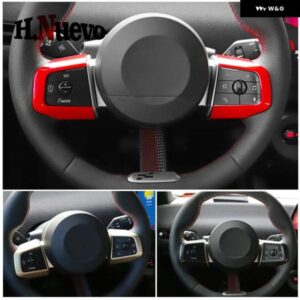 カーアクセサリー ABS 車内 ステアリングホイール トリム カバー ステッカー MINI COOPER E SE J01 EV J05 ACEMAN U25 COUNTRYMAN 2個