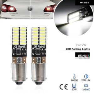 2X H6W 434 BAX9S CANBUS 24 SMD LED パーキング サイドライト バルブ VW パサート CC 2011