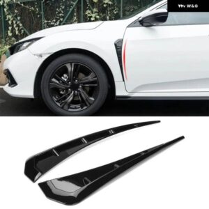 2個 車用サイドドアフェンダー エアフローベント ウィングスポイラー スティックカバー トリム ベンツ ホンダ シビック アウディ