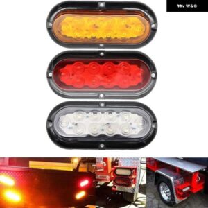 2個 12V 10LED アンバー レッド トレーラー トラック キャラバン テールライト テール リアライト ウィンカー ブレーキ ストップランプ 車